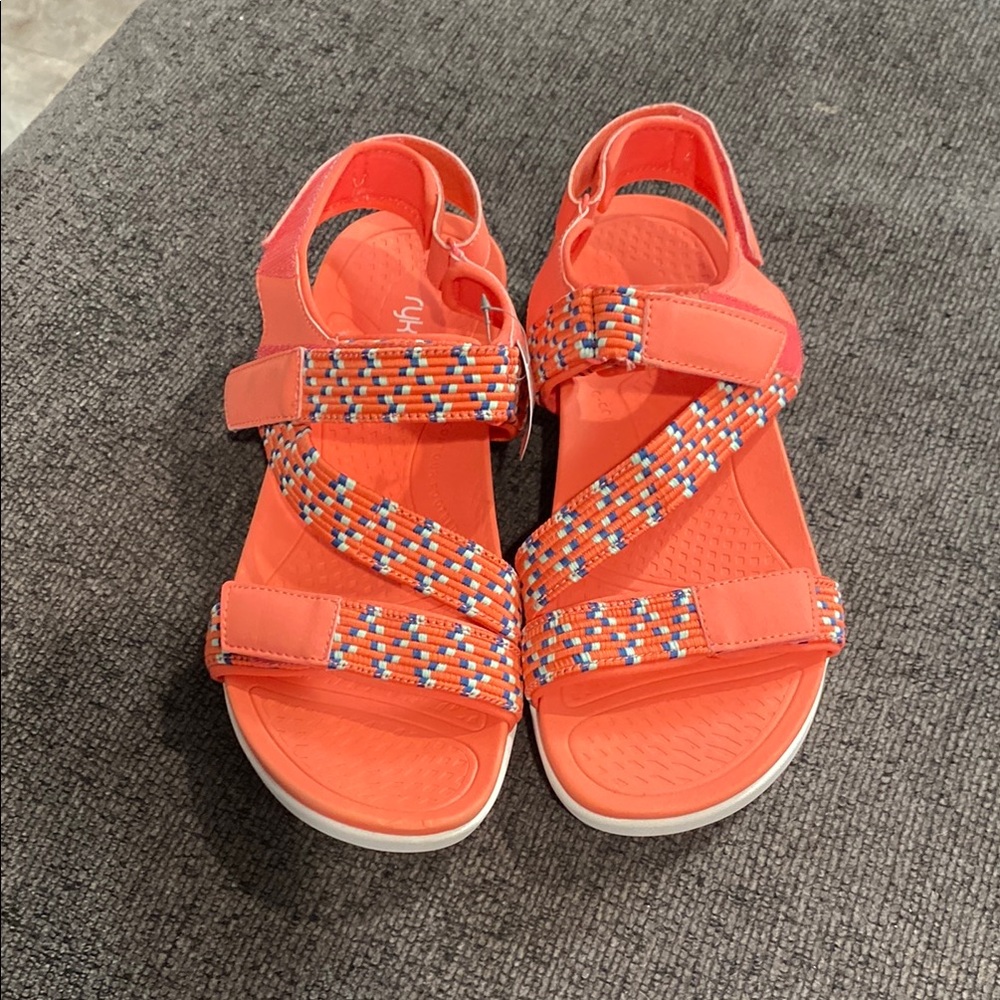 Ryka Orange Sporty Sandals with Adjustable Straps